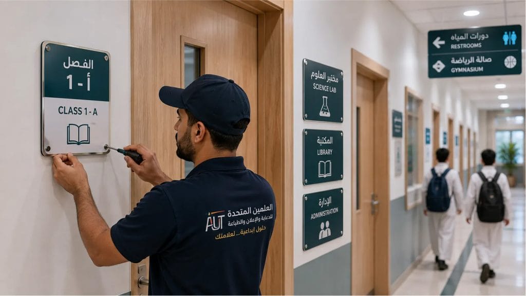 تصميم وتركيب لوحات PVC للمدارس في جدة