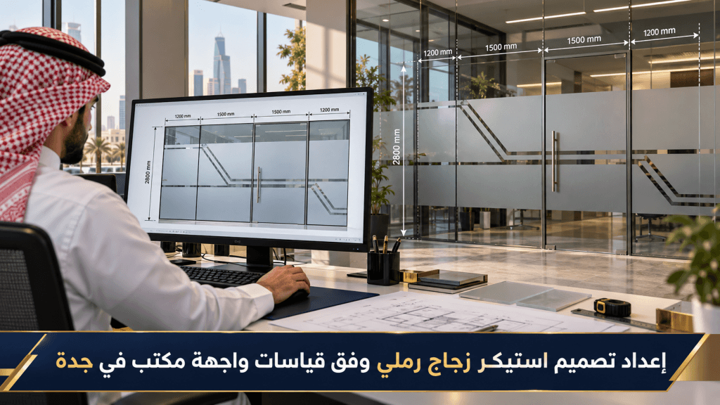 إعداد تصميم استيكر زجاج رملي