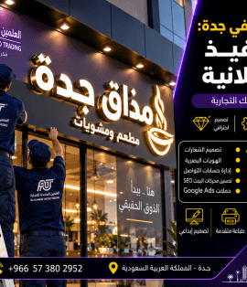 تركيب لوحات محلات في جدة وتصميم وتنفيذ اللوحات الإعلانية