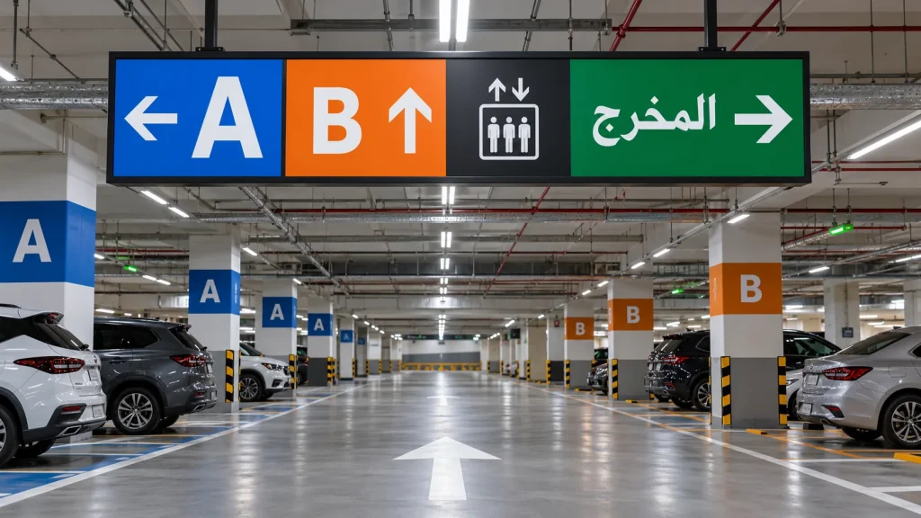 لوحات-ارشادية-داخل-مواقف-جدة