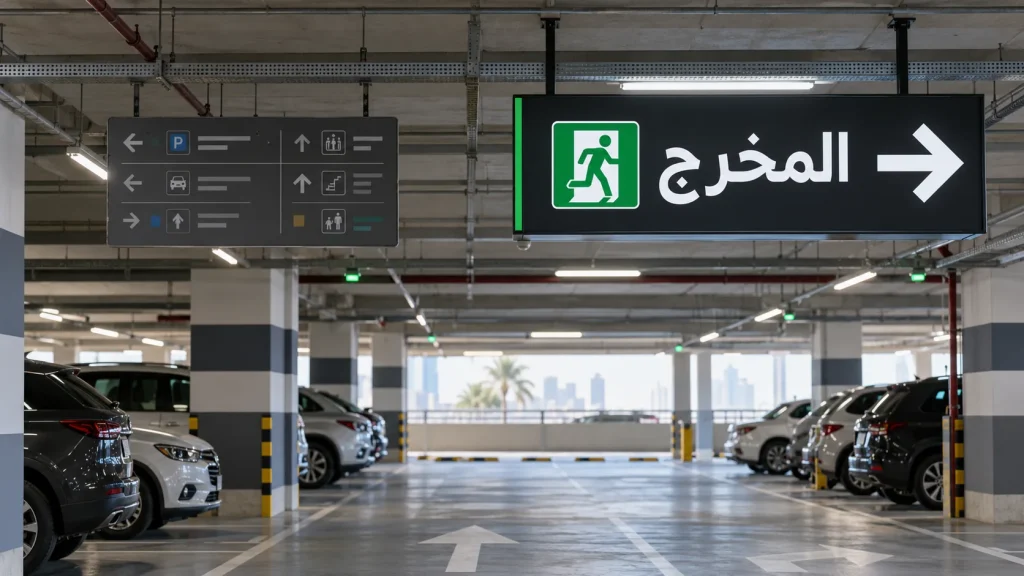 معايير-وضوح-لوحات-مواقف-السيارات