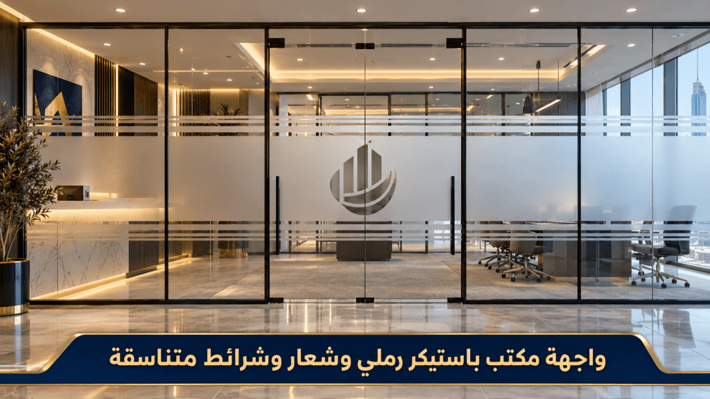 واجهة مكتب مكتملة باستيكر رملي
